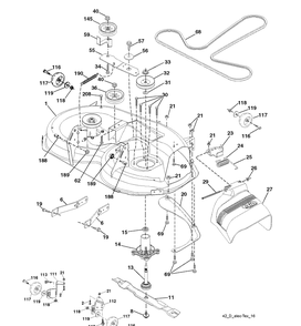 Mower Deck / Cutting Deck Diagram and Parts List for YTH2042TD (96041005403)(2010-03) Husqvarna Lawn Tractor
