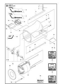 Motor Housing Diagram and Parts List for K3000 2008-05 Husqvarna Lawn Tractor Accessories