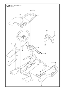 Cover 2 Diagram and Parts List for RIDER16 (965161601)(2007-06) Husqvarna Lawn Mower