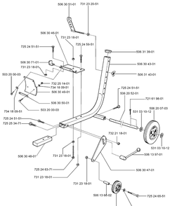 Main Frame And Wheel Diagram and Parts List for KV03 (371 K)(3210 K)(1999-09) Husqvarna Lawn Tractor Accessories