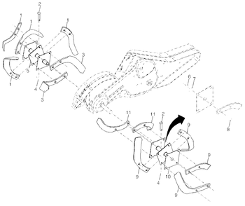 Tine Assembly Diagram and Parts List for 650BRTT (954329325-A)(2003-12) Husqvarna Tiller