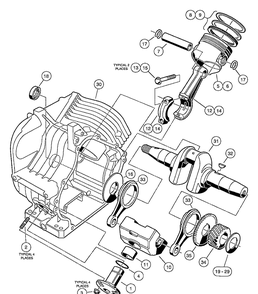 Fe350 Engine - Crankcase And Camshaft Diagram and Parts List for HUV4210GXP 2005-06 Husqvarna Lawn Tractor