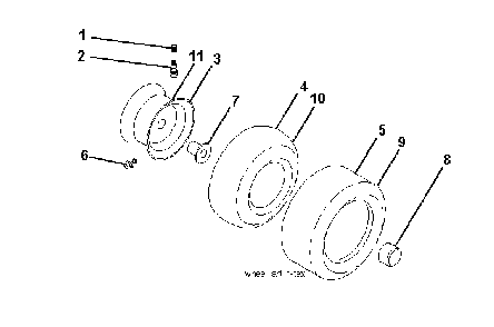 Wheels And Tires Diagram and Parts List for YTH2754T (96041022100)(2010-12) Husqvarna Lawn Tractor