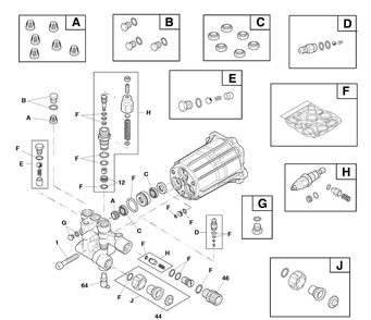Pump (80027019) Diagram and Parts List for 020713  Husqvarna Pressure Washer