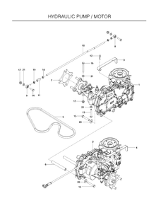 Hydraulic Pump Motor Diagram and Parts List for RZ3016CA (966612302)(2011-03) Husqvarna Lawn Mower