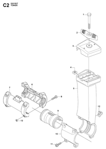 Tower Diagram and Parts List for 535RXT  Husqvarna Brush Cutter