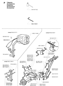 Accessories Diagram and Parts List for 268K 1999-09 Husqvarna Lawn Tractor Accessories