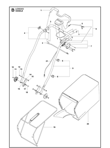 Handle Diagram and Parts List for LC353IVX  Husqvarna Lawn Mower