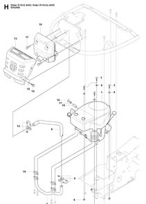 Engine Diagram and Parts List for RIDER15V2AWD (965200901)(2009-04) Husqvarna Lawn Mower