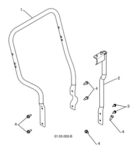 Handles / Handles Support 1 Diagram and Parts List for 924SB (96193003501)(2008-10) Husqvarna Snow Blower