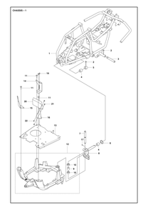 Chassis Rear Diagram and Parts List for R112C52014-2021  Husqvarna Lawn Tractor