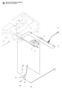 Height Adjustment Diagram and Parts List for R175 (966828501)(2008-05) Husqvarna Lawn Tractor
