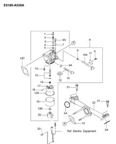 Carburetor Details Diagram and Parts List for FH430V 2003-06 Husqvarna Engine