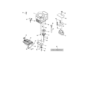 Engine Diagram and Parts List for 917279040  Husqvarna Lawn Tractor