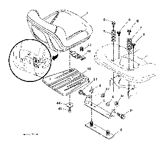 Seat Diagram and Parts List for YTH200TWIN (96041006301)(2008-09) Husqvarna Lawn Tractor