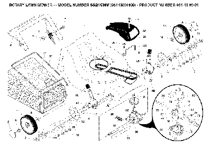 Repair Parts Diagram and Parts List for 5521CHV (96143000100)(2004-12) Husqvarna Lawn Mower