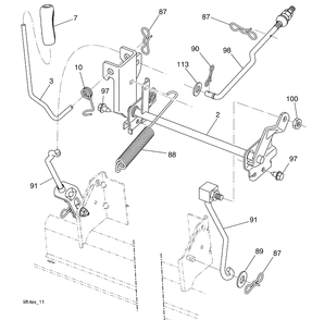 Mower Lift Diagram and Parts List for 2042LS (96043007500)(2008-11) Husqvarna Lawn Mower