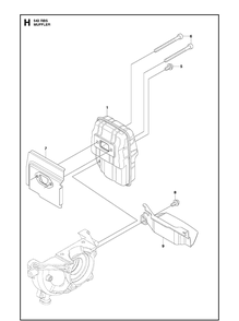 Muffler Diagram and Parts List for 543RBX 20154400001-Current Husqvarna Brush Cutter