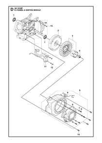 Flywheel And Ignition Assembly Diagram and Parts List for HH163MP  Husqvarna Engine