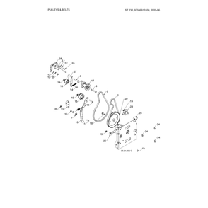 Pulleys & Belts Diagram and Parts List for 970528802  Husqvarna Snow Blower