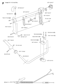 Handle And Controls 3 Diagram and Parts List for 343R 20031800001-20043100000 Husqvarna Brush Cutter