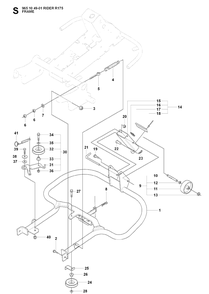 Frame Diagram and Parts List for RIDER175 (965104901)(2007-01) Husqvarna Lawn Mower