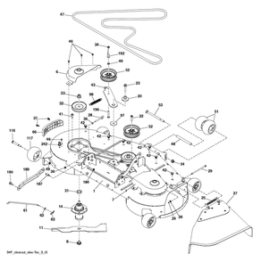 Mower Deck / Cutting Deck Diagram and Parts List for TS354XD-2019  Husqvarna Lawn Tractor