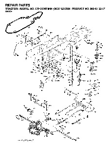 Drive Diagram and Parts List for CTH2036TWIN (96061021700, 960610217)(2007-04) Husqvarna Lawn Tractor