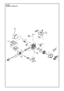 Complete Product Diagram and Parts List for HH389 598609901, 598609902, 598609903 Husqvarna Engine