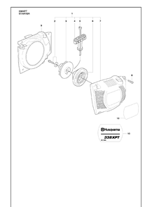 Starter Diagram and Parts List for 338XPT 2010-02 Husqvarna Chainsaw