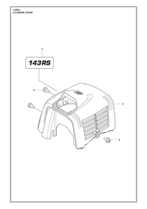 Cylinder Cover Diagram and Parts List for 143RS  Husqvarna Brush Cutter