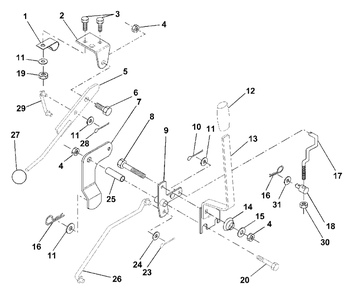 Mower Lift Lever Diagram and Parts List for LR111 (954001212-A)(1994-07) Husqvarna Lawn Tractor