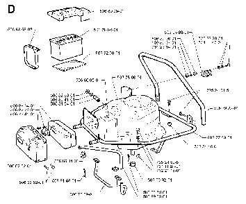 Engine Diagram and Parts List for RIDER1030BIOCLIP 1997-05 Husqvarna Lawn Tractor