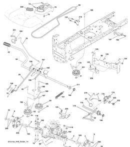 Drive Diagram and Parts List for LGT2554 (96043006100)(2009-04) Husqvarna Lawn Mower