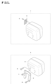 Muffler Diagram and Parts List for 272XP 20091400001-20163200000 Husqvarna Chainsaw
