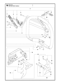 Heated Wrap Handle Diagram and Parts List for 592XP-XPG  Husqvarna Chainsaw