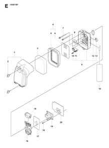 Carburetor And Air Filter Diagram and Parts List for 150BF 20071800001-20084000000 Husqvarna Leaf Blower / Vacuum