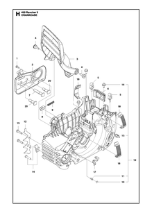 Crankcase Diagram and Parts List for 455 (Rancher II)(2012-06) Husqvarna Chainsaw