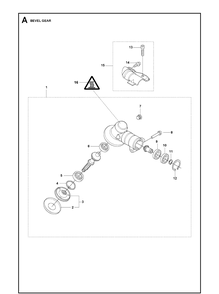 Bevel Gear Diagram and Parts List for 325ILK  Husqvarna Edger