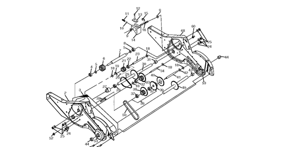 Transmission Diagram and Parts List for 500RTTA (500HRTTA)(2003-11) Husqvarna Cultivator