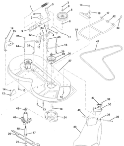 Mower Deck Diagram and Parts List for LR120 (HU1236B)(954000412)(1992-10) Husqvarna Lawn Mower