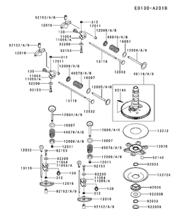 Valve And Camshaft 2 Diagram and Parts List for FX751V-ES00 2017-09 Husqvarna Engine