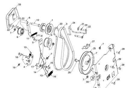 Chassis, Engine And Pulleys 3 Diagram and Parts List for ST330 (97046970101)(2020-06) Husqvarna Snow Blower