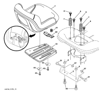 Seat Diagram and Parts List for TC130 (96051019700)(2019-05) Husqvarna Lawn Tractor