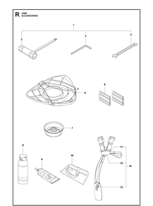 Accessories Diagram and Parts List for 236R  Husqvarna Brush Cutter
