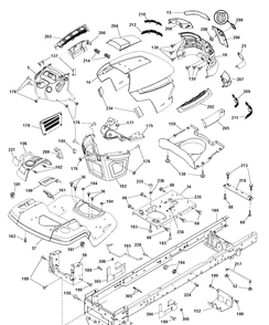 Chassis And Enclosures Diagram and Parts List for YTH150 (96041002203)(2009-01) Husqvarna Lawn Tractor