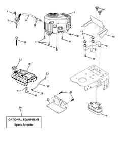Engine Diagram and Parts List for YTH2148-LO21H48C (954572035)(2005-01) Husqvarna Lawn Tractor