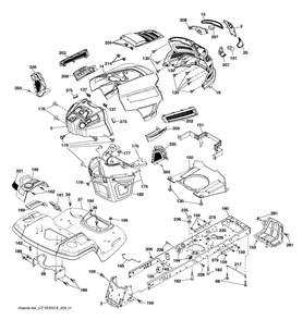 Chassis And Enclosures Diagram and Parts List for LGT54DXL  Husqvarna Lawn Tractor