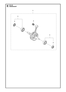 Crankshaft Diagram and Parts List for 572XP-572XPG 572 XP W-572 XP GW Husqvarna Chainsaw