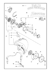 Rescue Diagram and Parts List for K970II 2014-02 Husqvarna Circular Saw